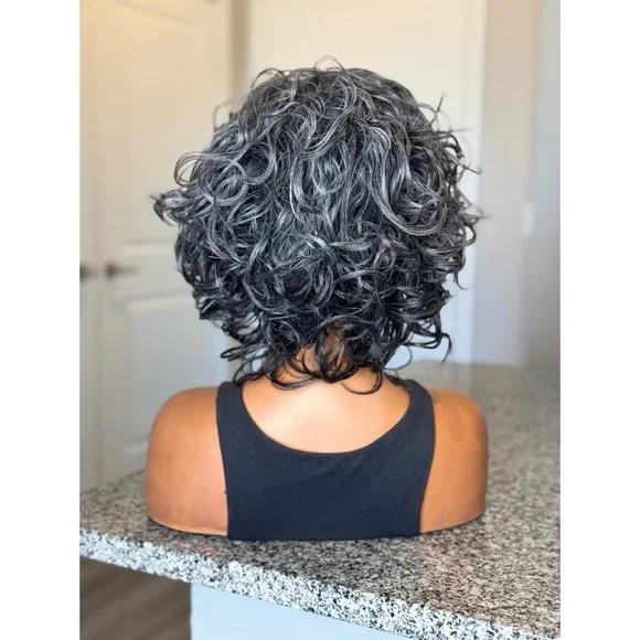 ENGLAND8” Salt & Pepper Lace Frontal Wig - Chic Style for Effortless Glam